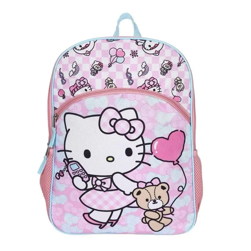 Hello Kitty 16-Inch Kids School Backpack Pink Travel Book Bag New